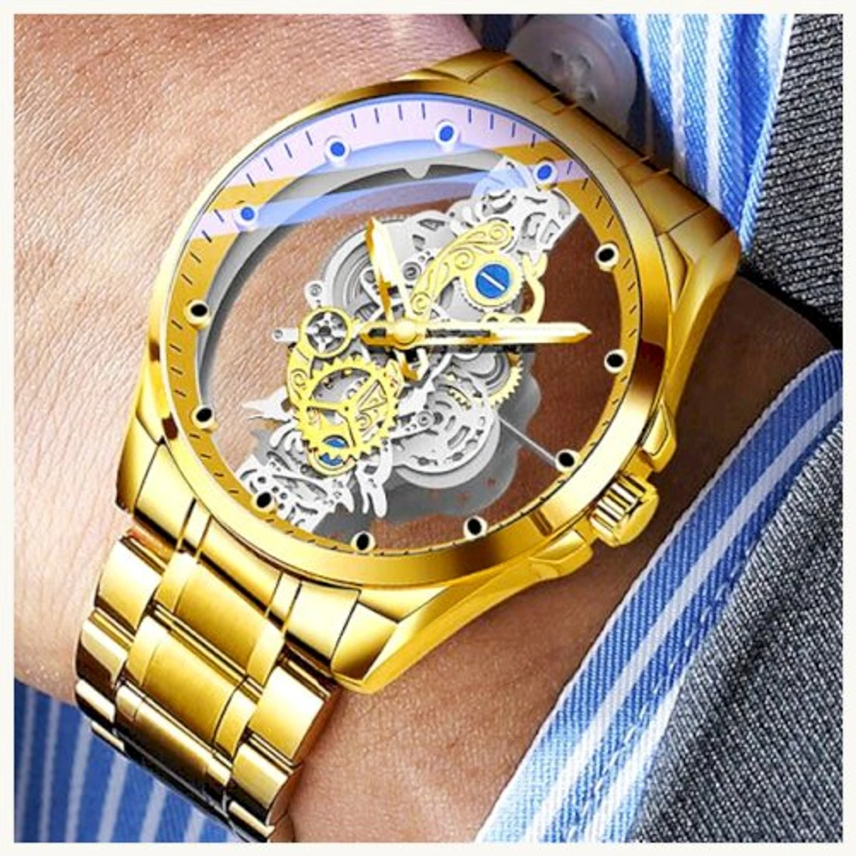 Top Luxury Men Casual Fashion Watch Gold color