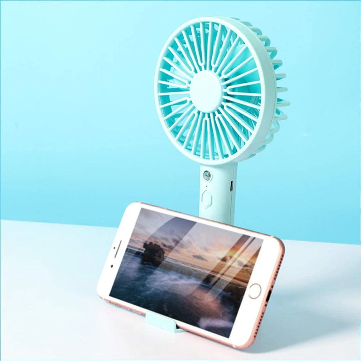 Mini Handheld Fan USB Charging Personal Desk Fans Rechargeable Portable Office Outdoor Travel Energy-holder