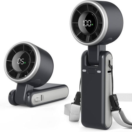 4 in 1 Rechargeable Strong Wind Handheld Fan With Ambient Lighting