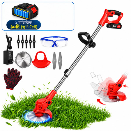 10 Battery Cordless Grass String Trimmer Electric Lawn Mower