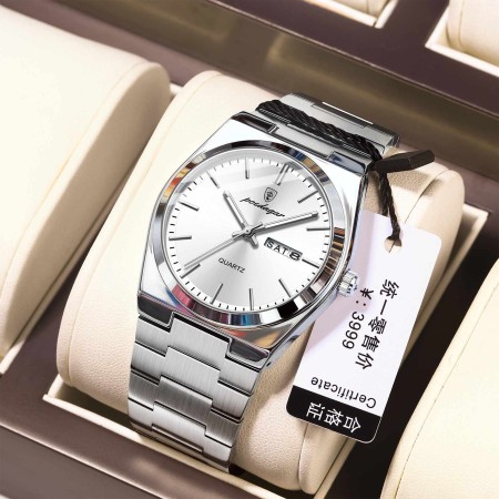 Poedagar 930 Mens Luxury Luminous Wristwatch silver white